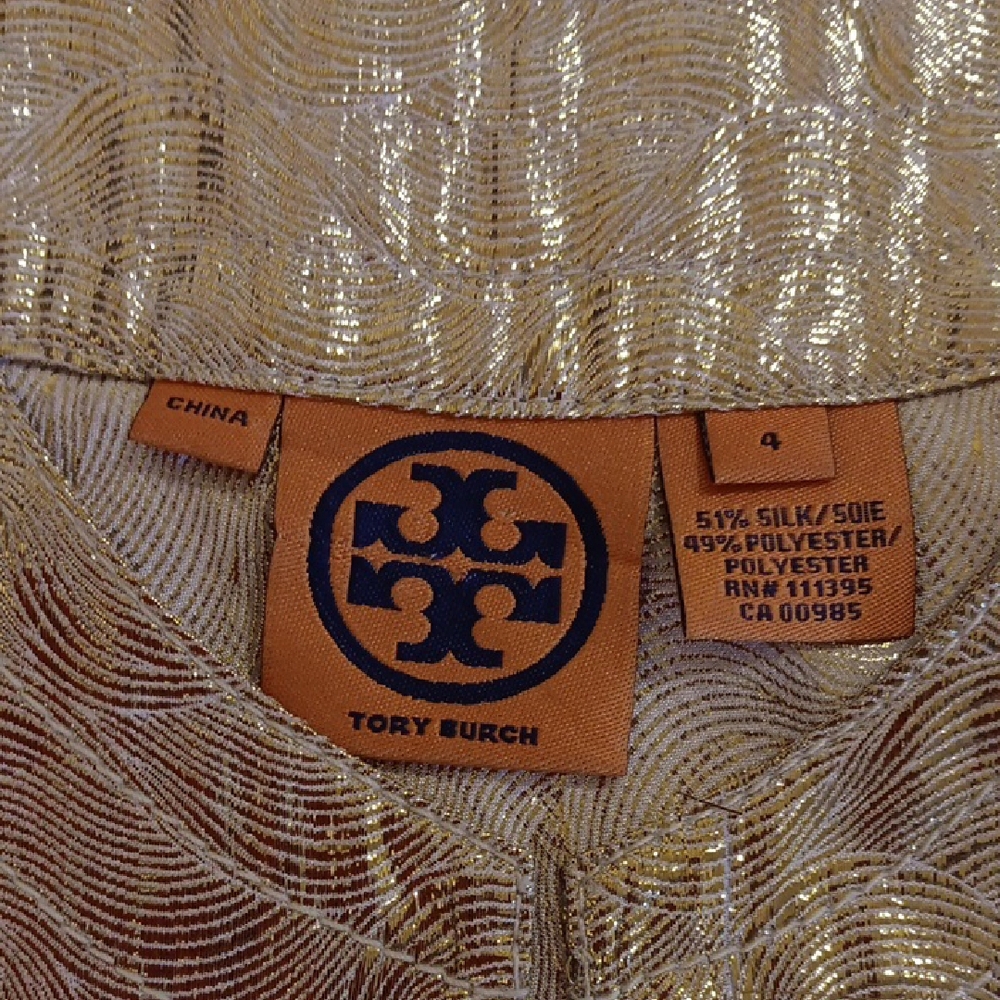 Tory Burch Metallic Gold Top - Picture 2 of 3